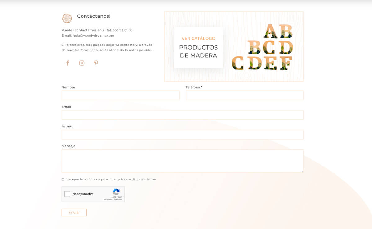 Woody Dreams Formularios Web Woody Dreams Formularios Web